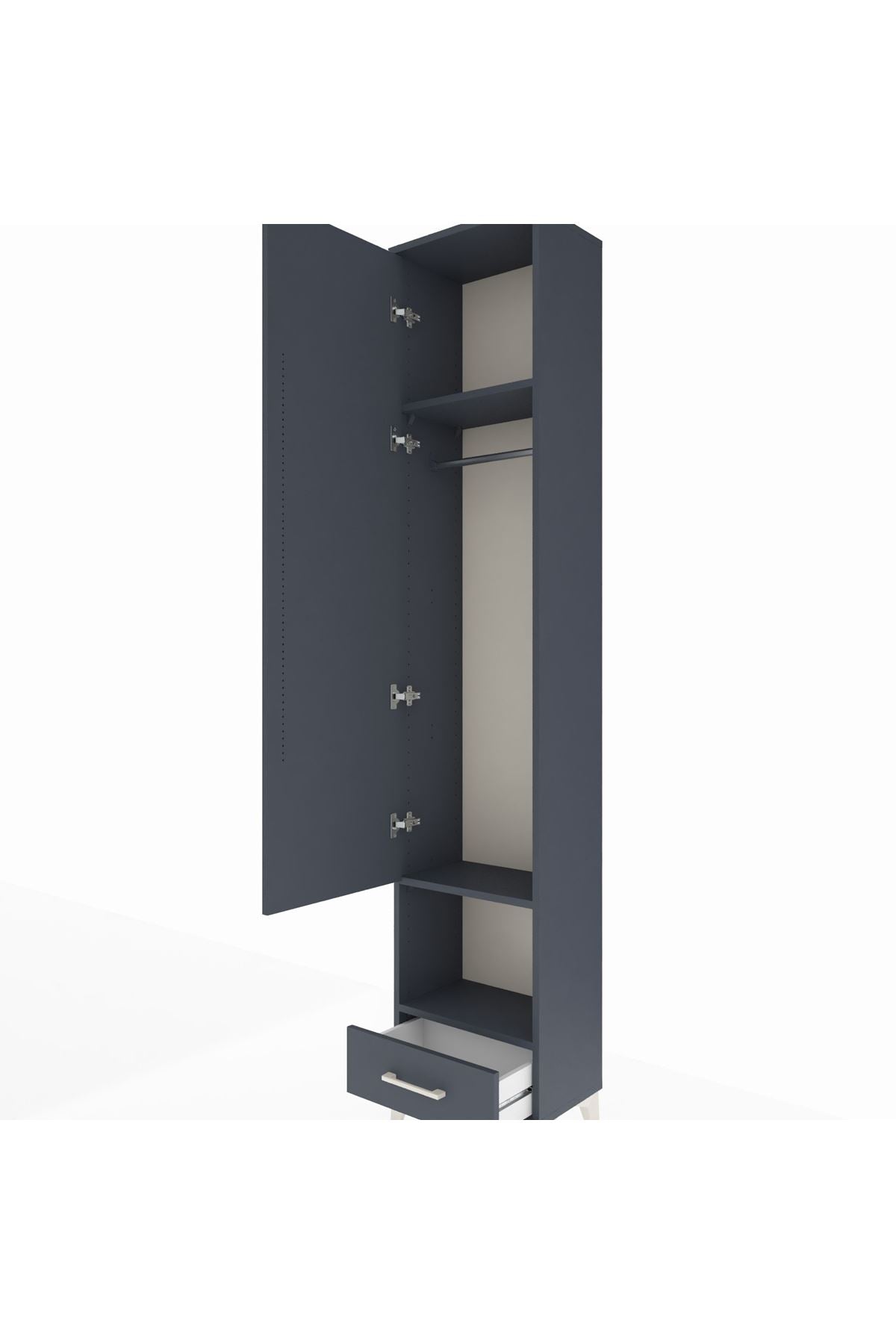 Arges Dolap 3 Raflı Tek Çekmeceli Tek Askılı 44x30x221 - S28M026V5A