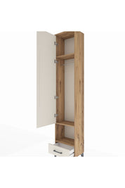 Arges Dolap 3 Raflı Tek Çekmeceli Tek Askılı 44x30x221 - S28M026V7A