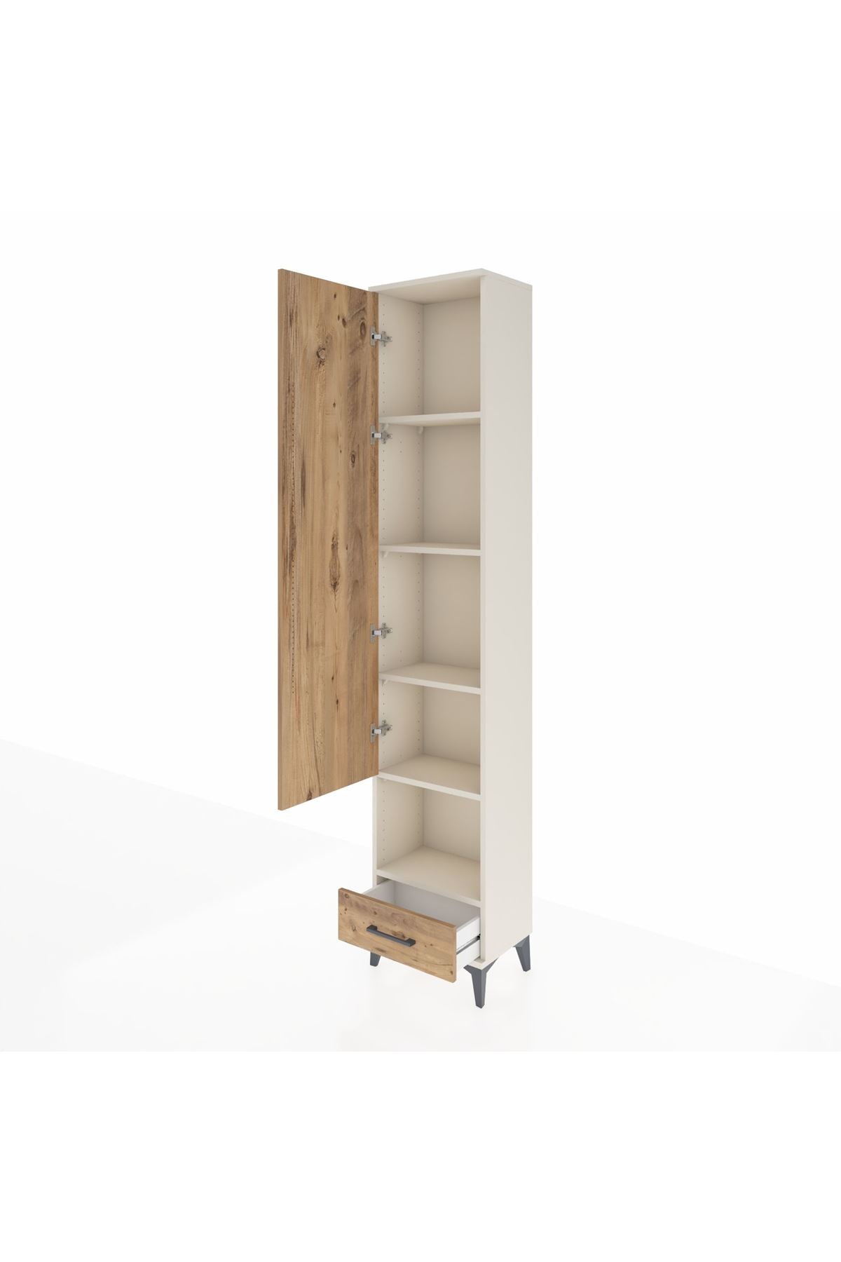 Arges Dolap 5 Raflı Tek Çekmeceli Tek Kapaklı 44x30x221 - S28M027V3A