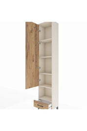 Arges Dolap 5 Raflı Tek Çekmeceli Tek Kapaklı 44x30x221 - S28M027V3A