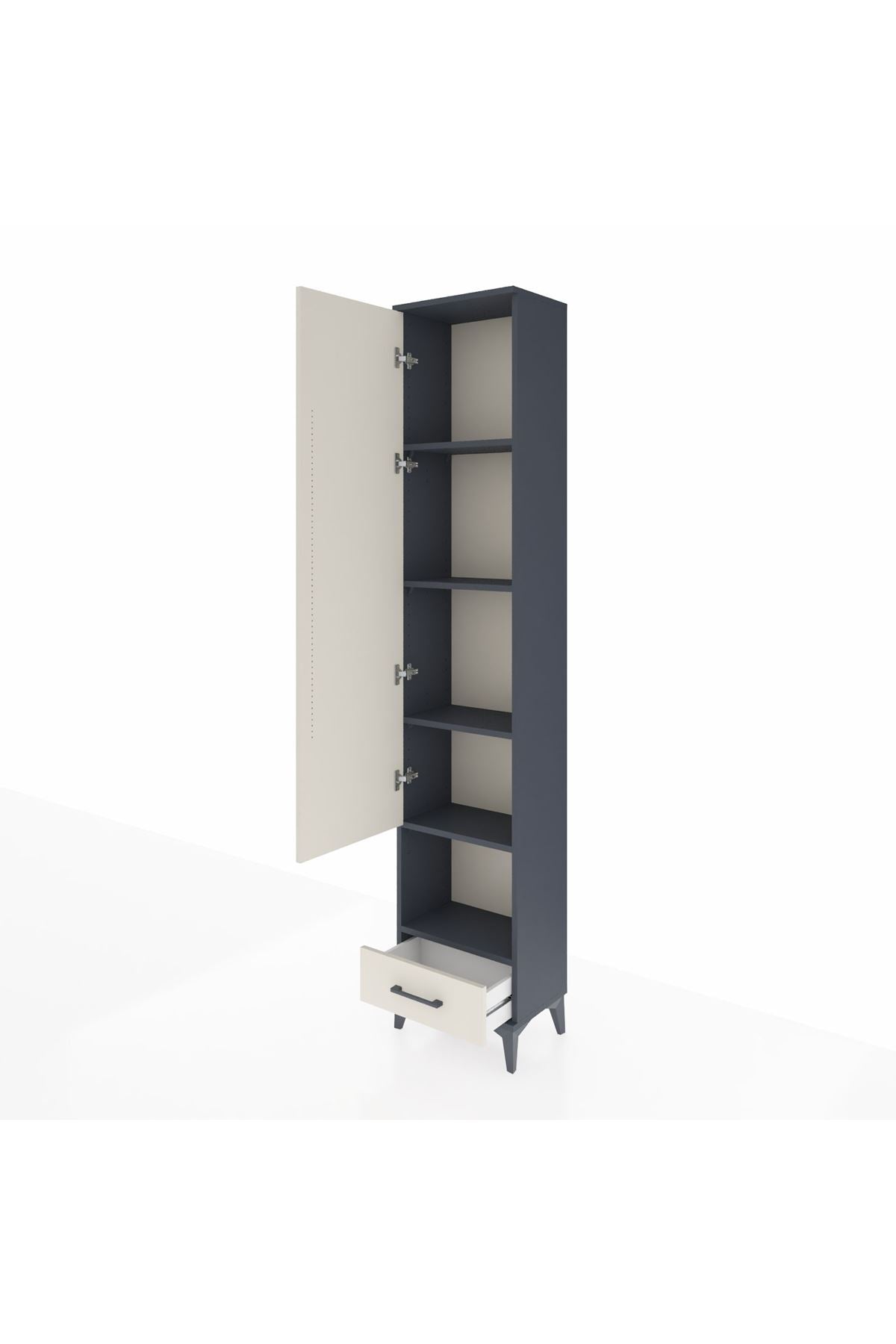 Arges Dolap 5 Raflı Tek Çekmeceli Tek Kapaklı 44x30x221 - S28M027V4A