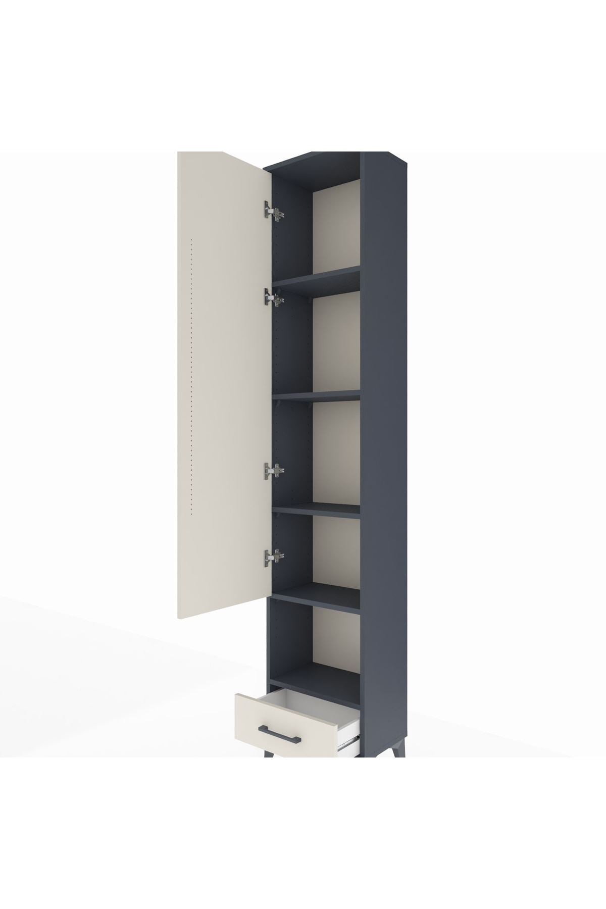 Arges Dolap 5 Raflı Tek Çekmeceli Tek Kapaklı 44x30x221 - S28M027V4A