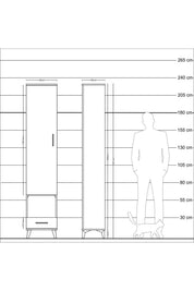 Arges Dolap 5 Raflı Tek Çekmeceli Tek Kapaklı 44x30x221 - S28M027V4A