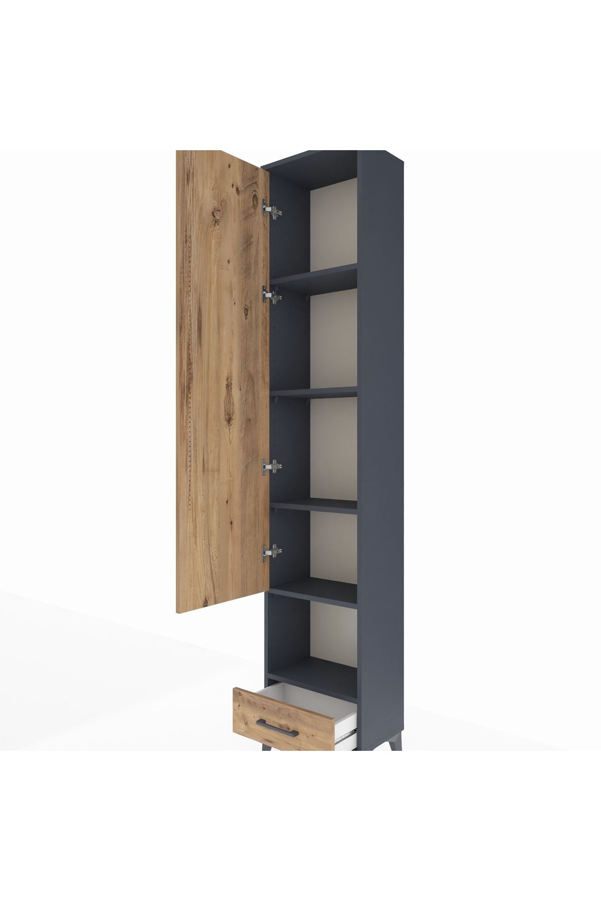 Arges Dolap 5 Raflı Tek Çekmeceli Tek Kapaklı 44x30x221 - S28M027V6A