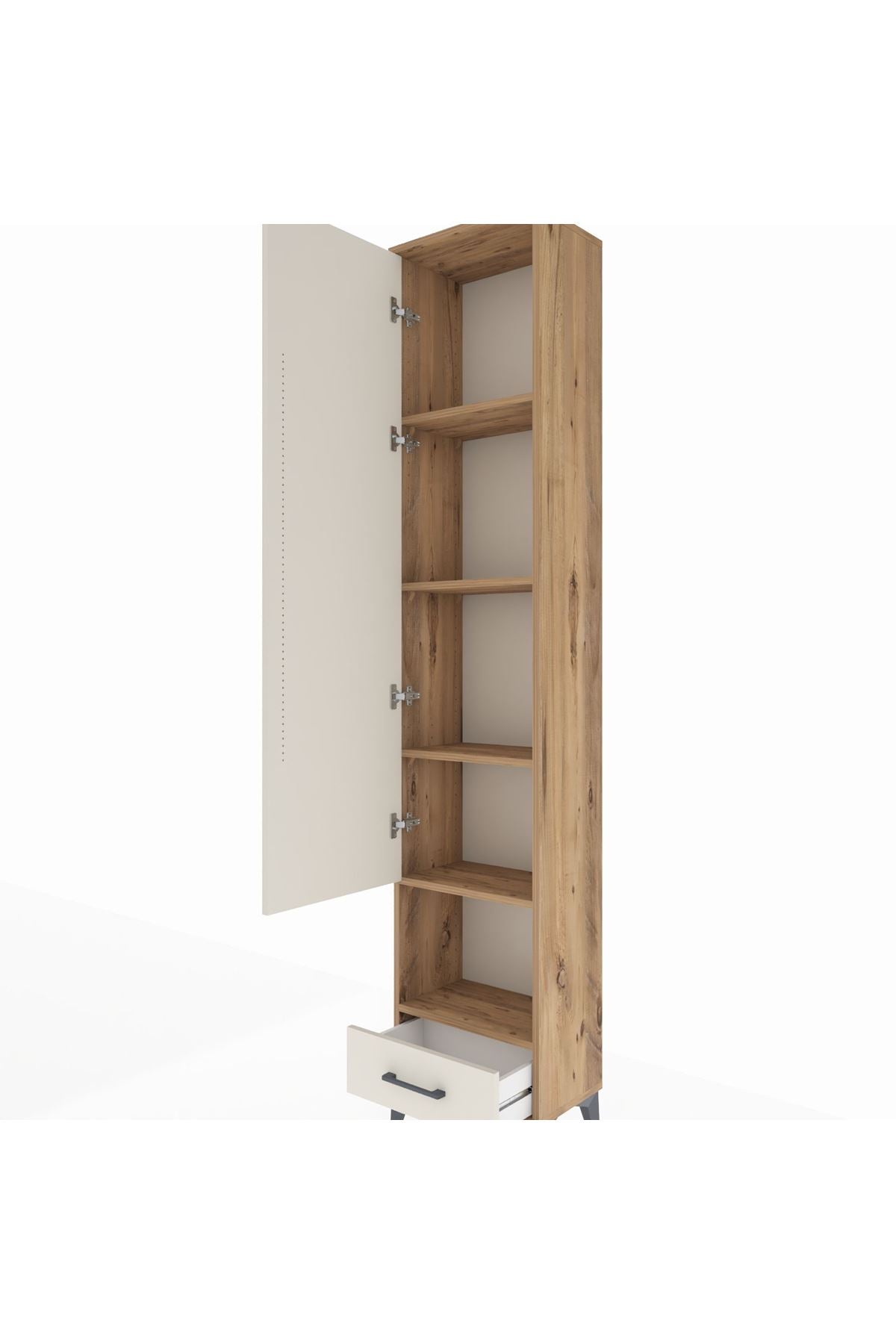 Arges Dolap 5 Raflı Tek Çekmeceli Tek Kapaklı 44x30x221 - S28M027V7A