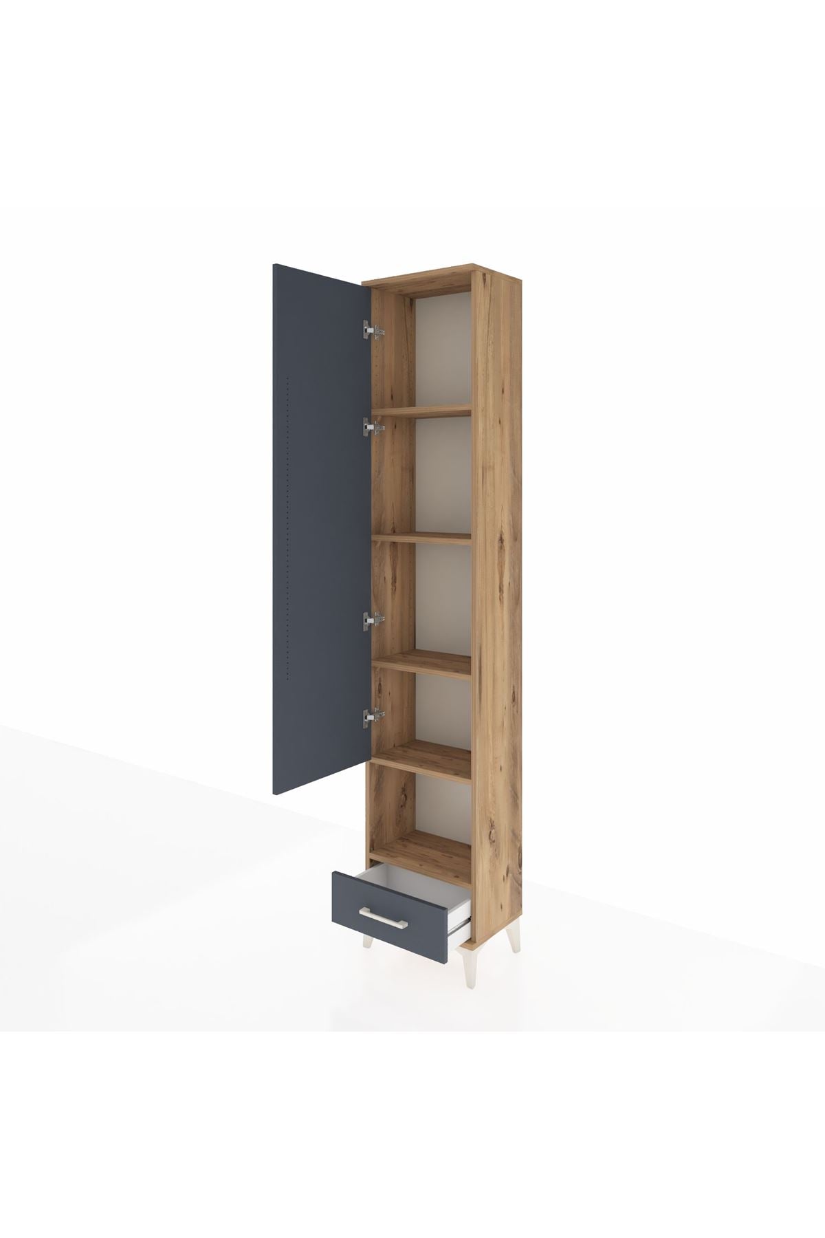 Arges Dolap 5 Raflı Tek Çekmeceli Tek Kapaklı 44x30x221 - S28M027V8A