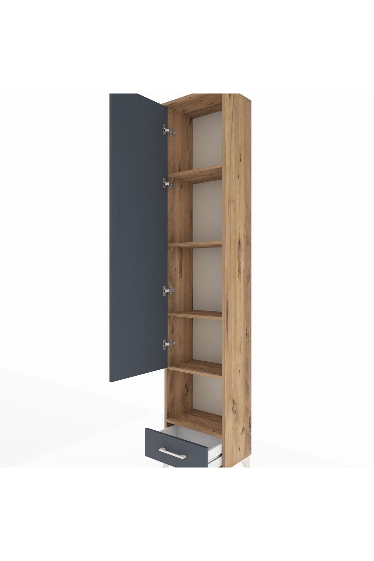 Arges Dolap 5 Raflı Tek Çekmeceli Tek Kapaklı 44x30x221 - S28M027V8A