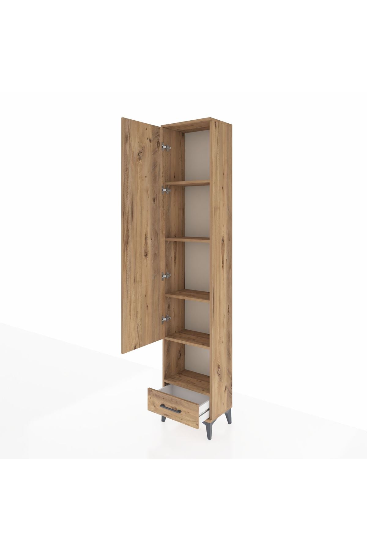 Arges Dolap 5 Raflı Tek Çekmeceli Tek Kapaklı 44x30x221 - S28M027V9A