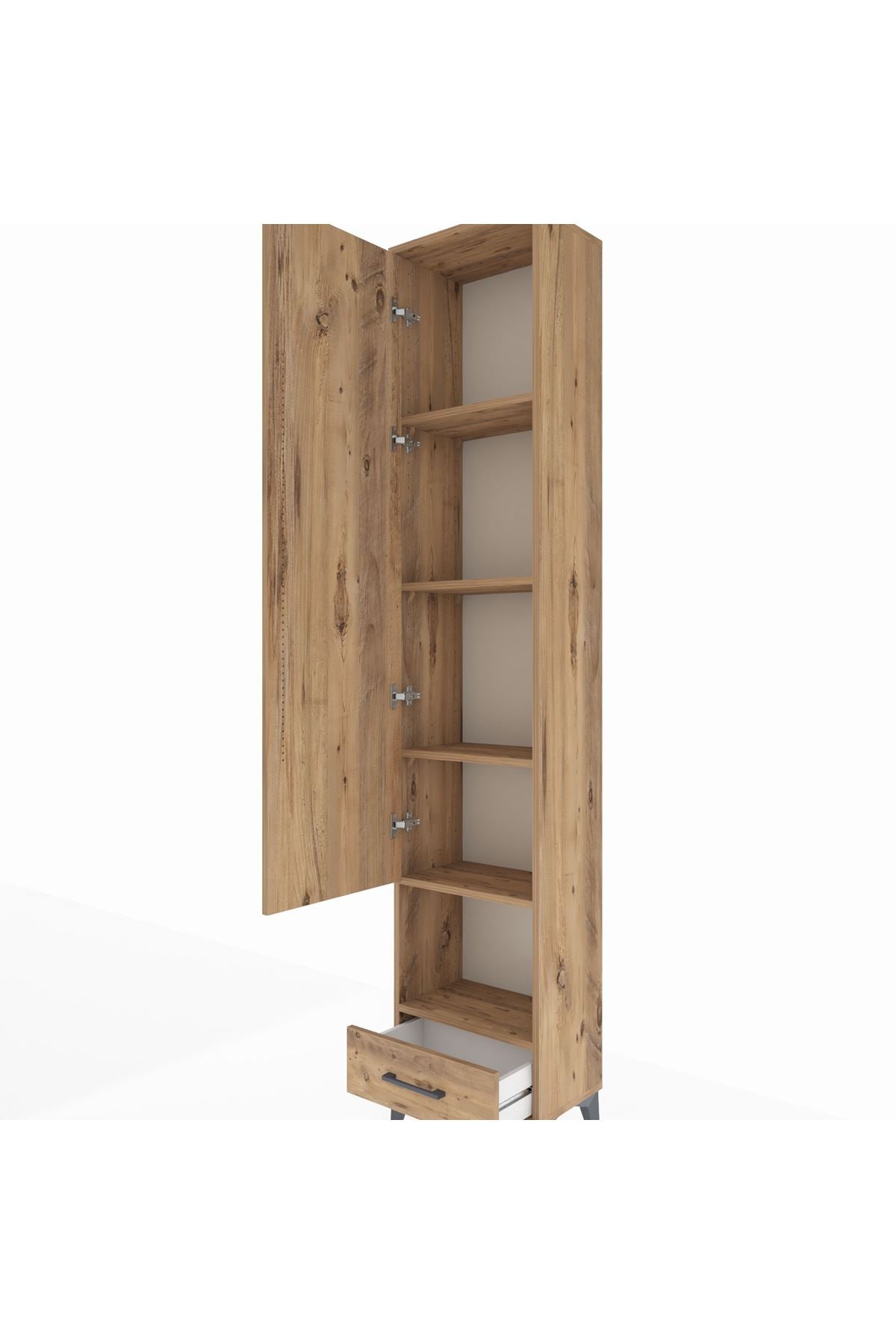 Arges Dolap 5 Raflı Tek Çekmeceli Tek Kapaklı 44x30x221 - S28M027V9A