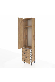 Arges Dolap 2 Raflı 4 Çekmeceli Tek Askılı 44x30x221 - S28M028V9A