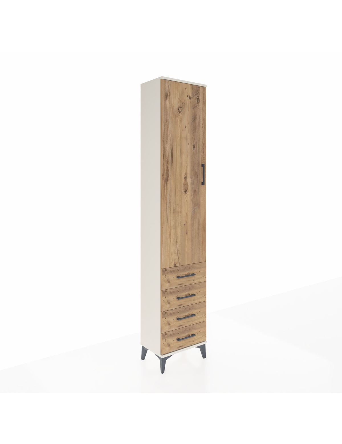 Arges Dolap 4 Raflı 4 Çekmeceli Tek Kapaklı 44x30x221 - S28M029V3A