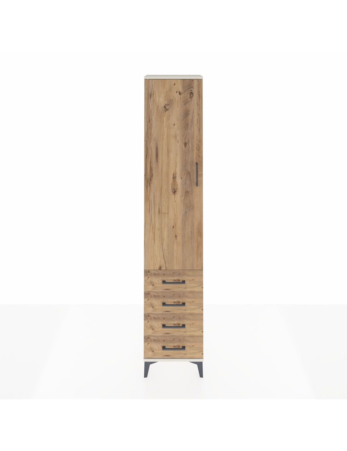 Arges Dolap 4 Raflı 4 Çekmeceli Tek Kapaklı 44x30x221 - S28M029V3A