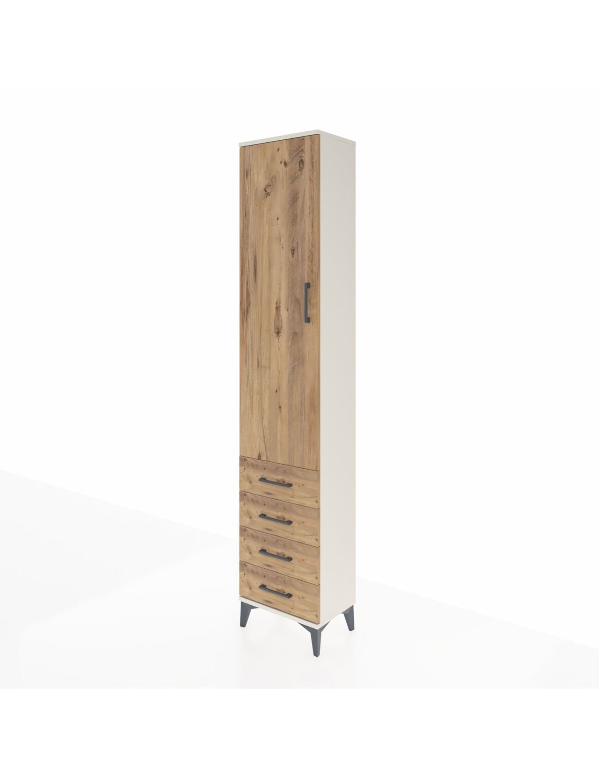 Arges Dolap 4 Raflı 4 Çekmeceli Tek Kapaklı 44x30x221 - S28M029V3A