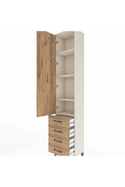 Arges Dolap 4 Raflı 4 Çekmeceli Tek Kapaklı 44x30x221 - S28M029V3A