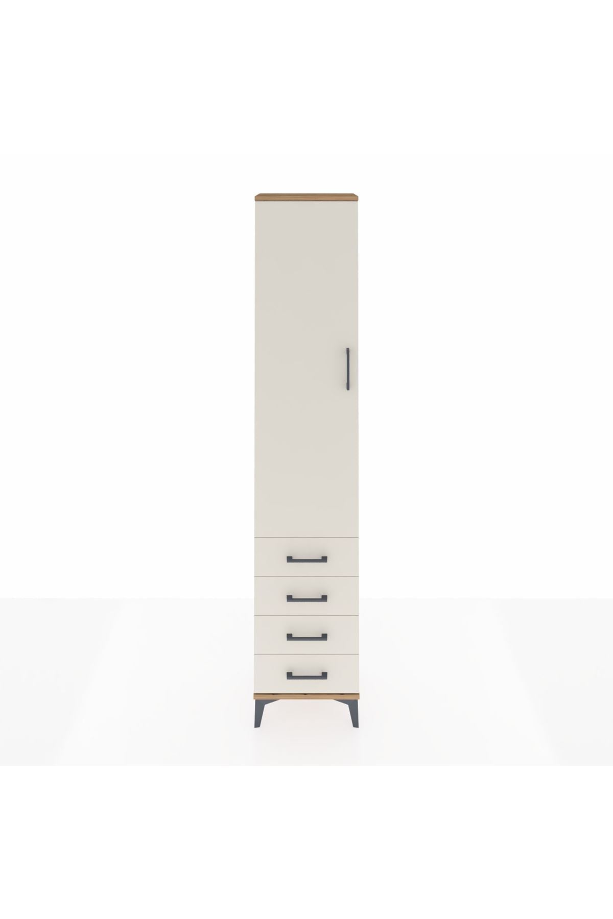 Arges Dolap 4 Raflı 4 Çekmeceli Tek Kapaklı 44x30x221 - S28M029V7A