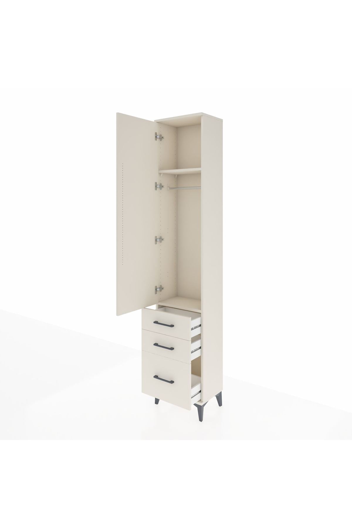 Arges Dolap 2 Raflı 3 Çekmeceli Tek Askılı 44x30x221 - S28M031V1A