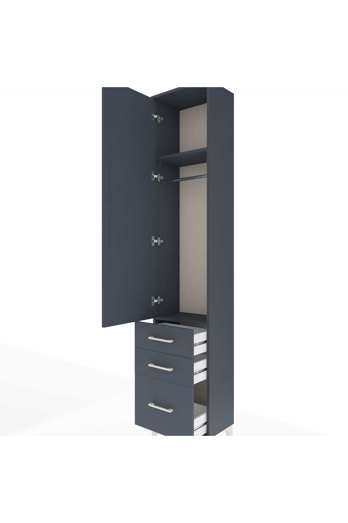 Arges Dolap 2 Raflı 3 Çekmeceli Tek Askılı 44x30x221 - S28M031V5A