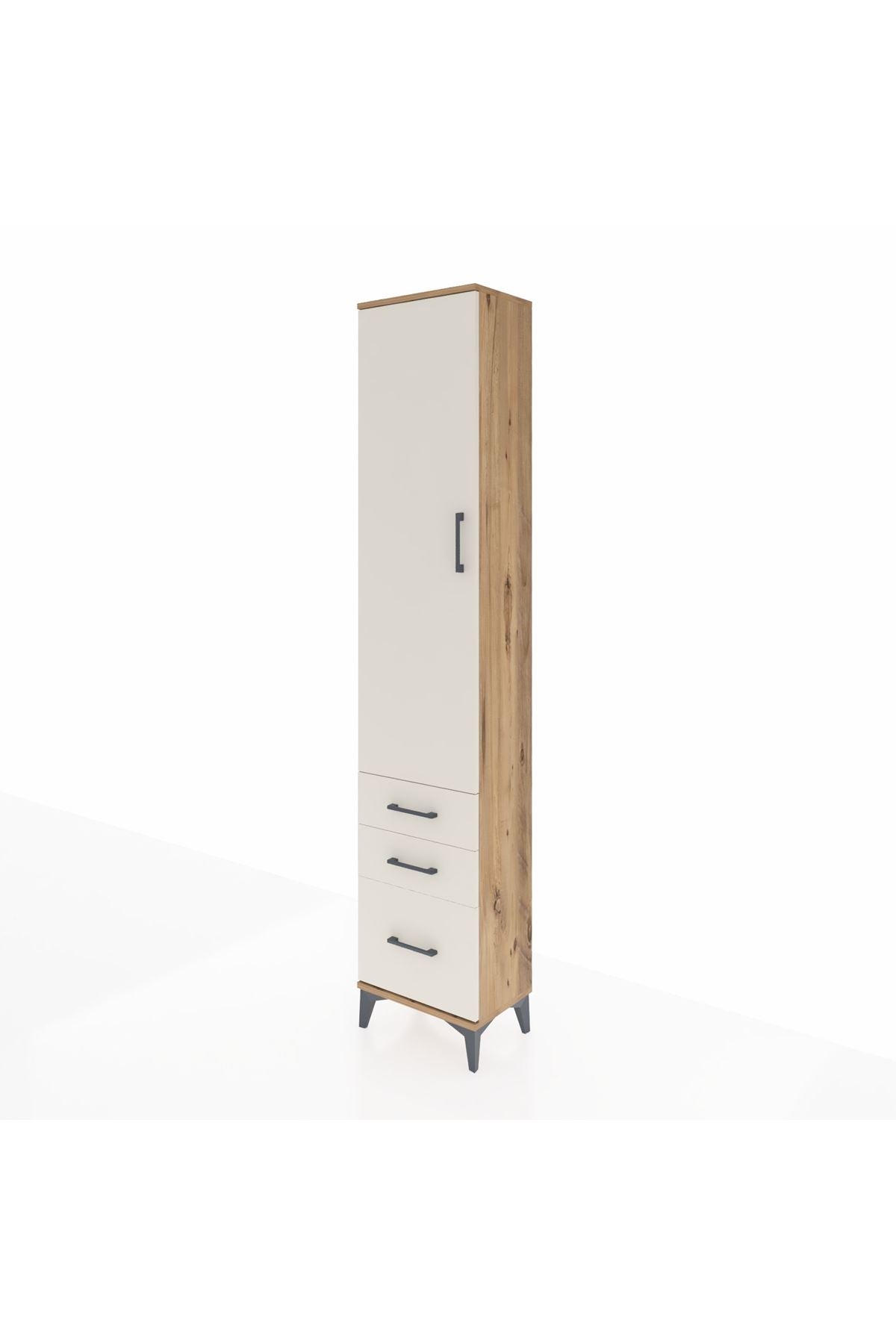Arges Dolap 2 Raflı 3 Çekmeceli Tek Askılı 44x30x221 - S28M031V7A