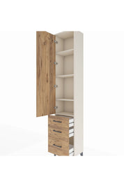Arges Dolap 4 Raflı 3 Çekmeceli Tek Kapaklı 44x30x221 - S28M032V3A