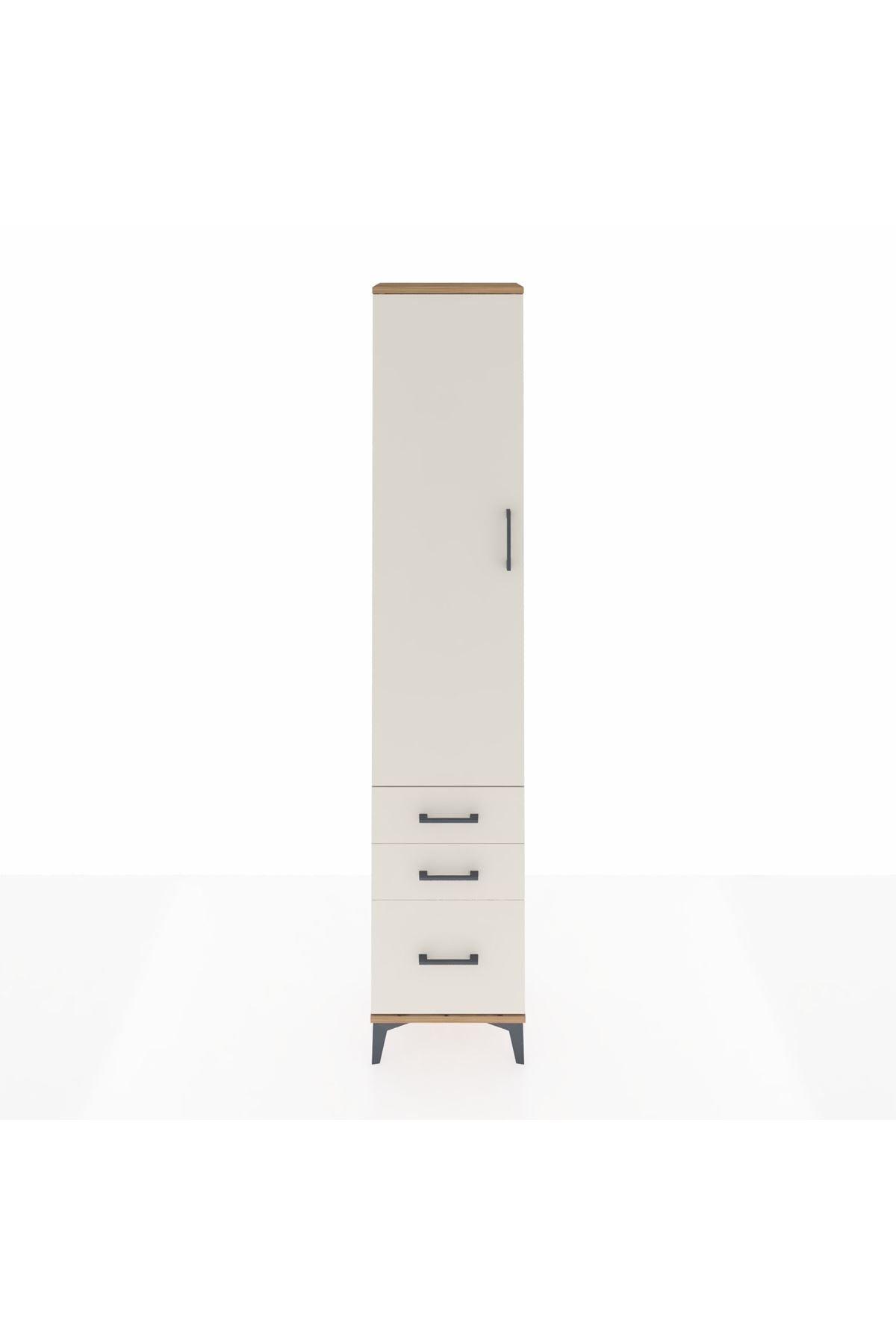 Arges Dolap 4 Raflı 3 Çekmeceli Tek Kapaklı 44x30x221 - S28M032V7A