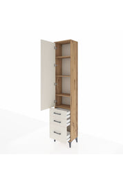 Arges Dolap 4 Raflı 3 Çekmeceli Tek Kapaklı 44x30x221 - S28M032V7A
