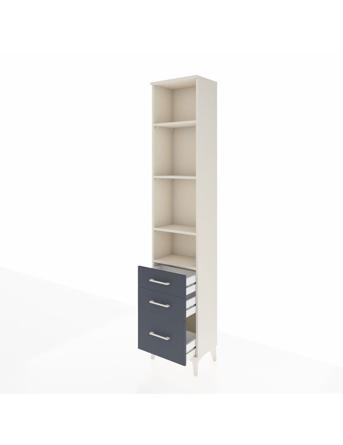 Arges Dolap 4 Raflı 3 Çekmeceli 44x30x221 - S28M033V2A