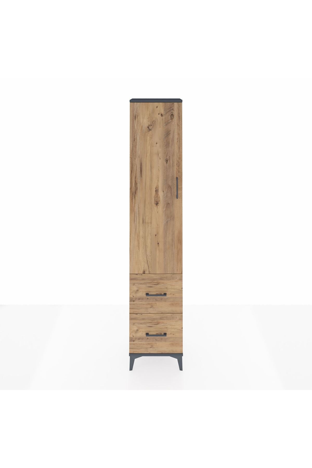 Arges Dolap 2 Raflı 2 Çekmeceli Tek Askılı 44x30x221 - S28M034V6A