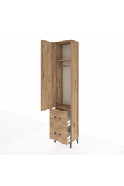 Arges Dolap 2 Raflı 2 Çekmeceli Tek Askılı 44x30x221 - S28M034V9A