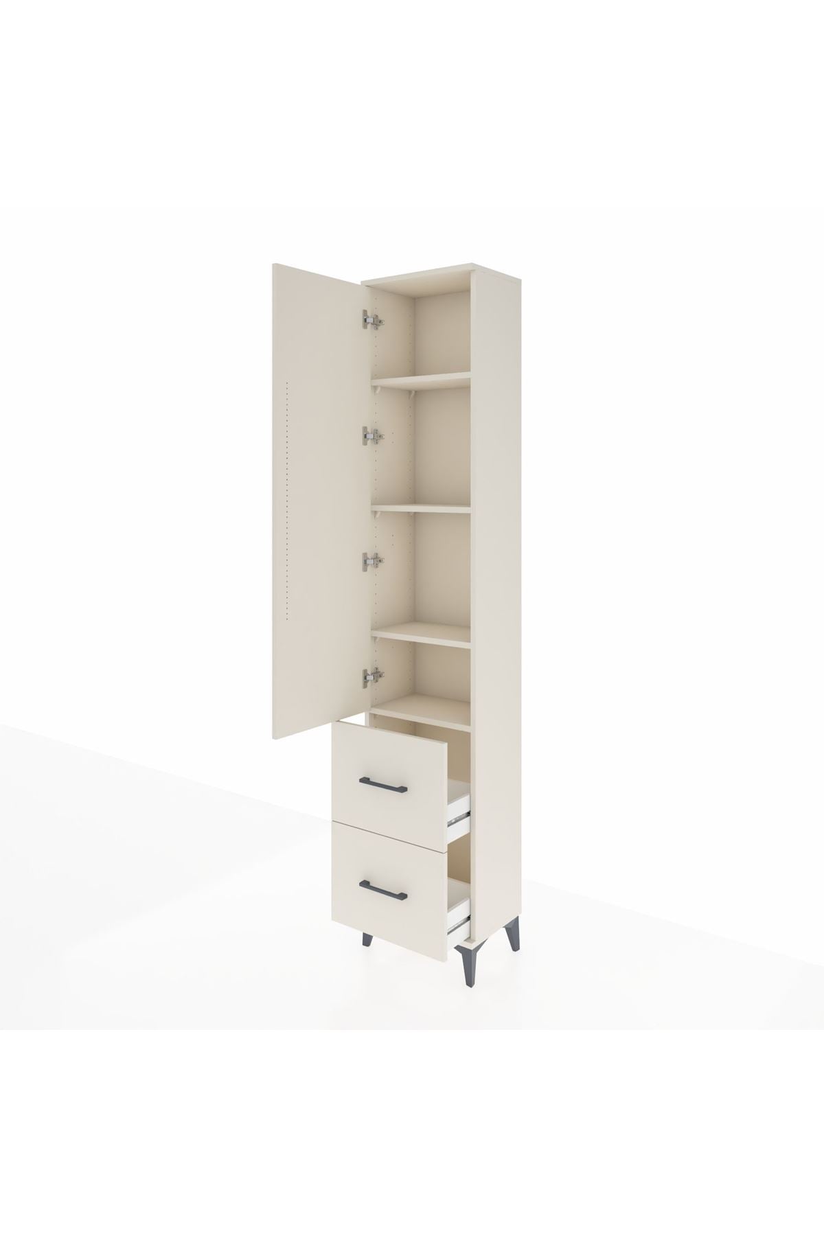 Arges Dolap 4 Raflı 2 Çekmeceli Tek Kapaklı 44x30x221 - S28M035V1A