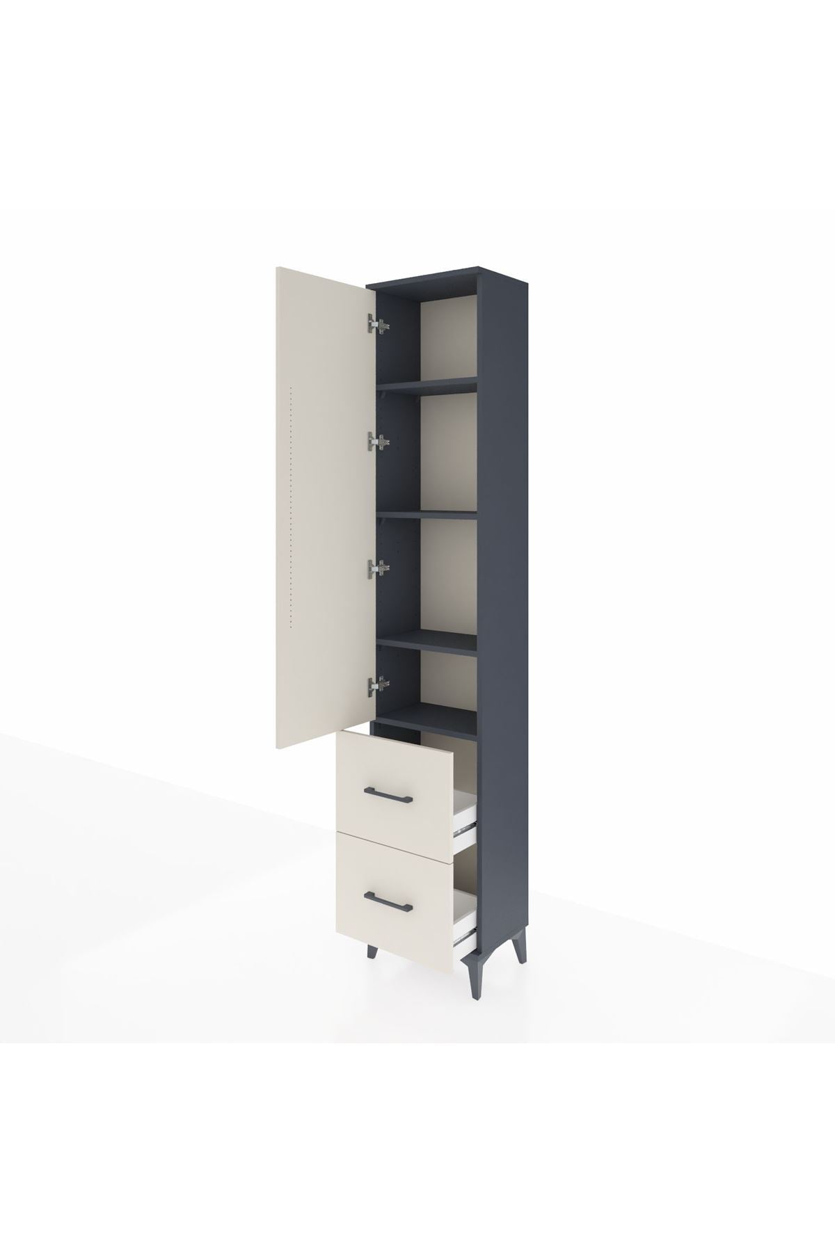 Arges Dolap 4 Raflı 2 Çekmeceli Tek Kapaklı 44x30x221 - S28M035V4A