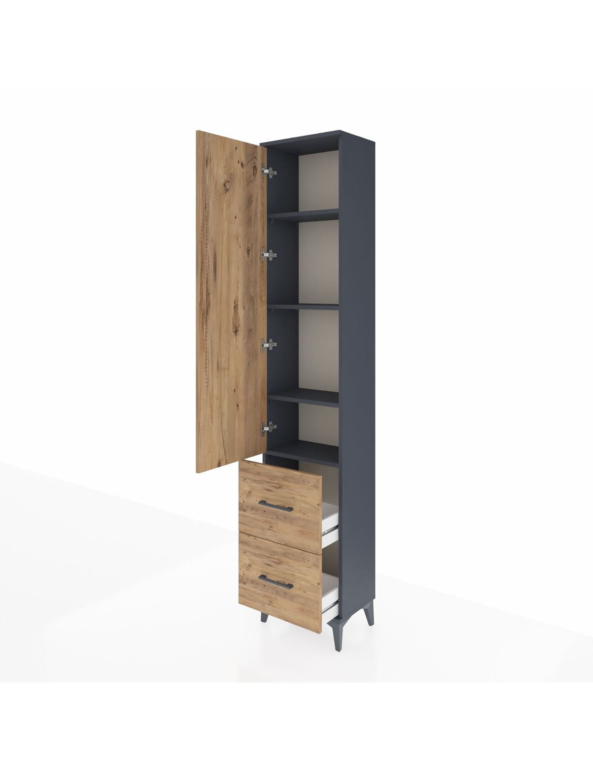 Arges Dolap 4 Raflı 2 Çekmeceli Tek Kapaklı 44x30x221 - S28M035V6A