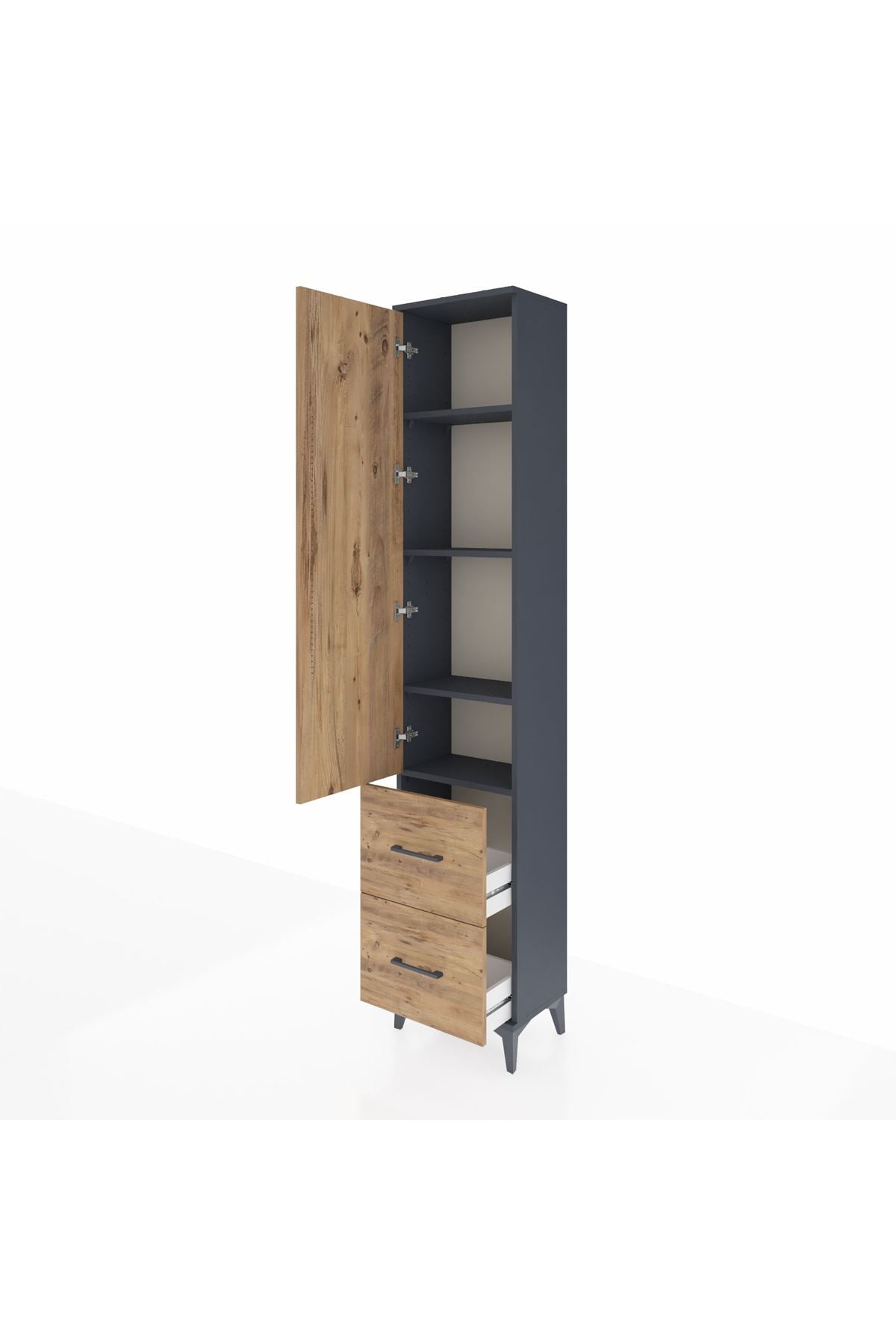 Arges Dolap 4 Raflı 2 Çekmeceli Tek Kapaklı 44x30x221 - S28M035V6A