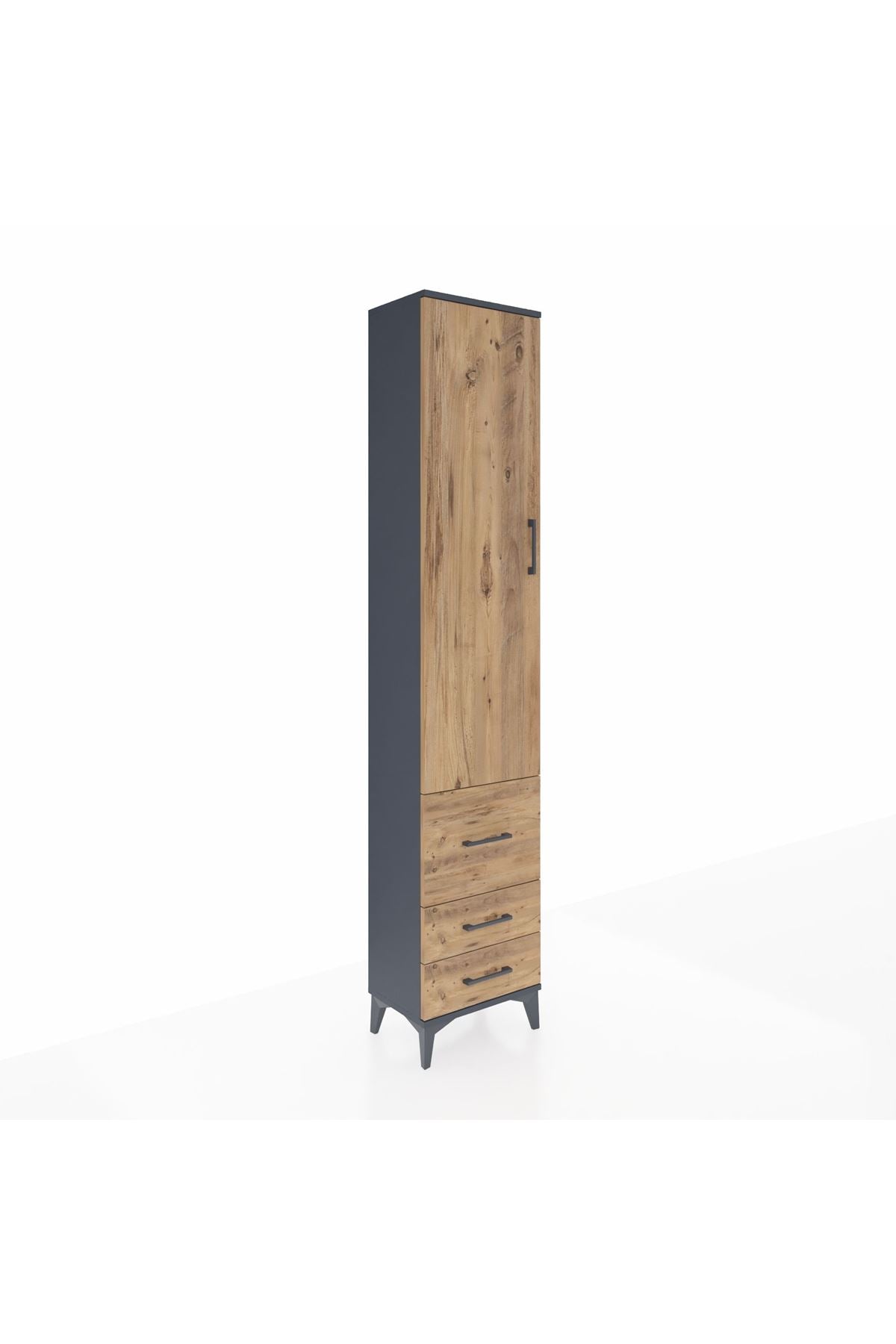 Arges Dolap 4 Raflı 3 Çekmeceli Tek Kapaklı 44x30x221 - S28M038V6A