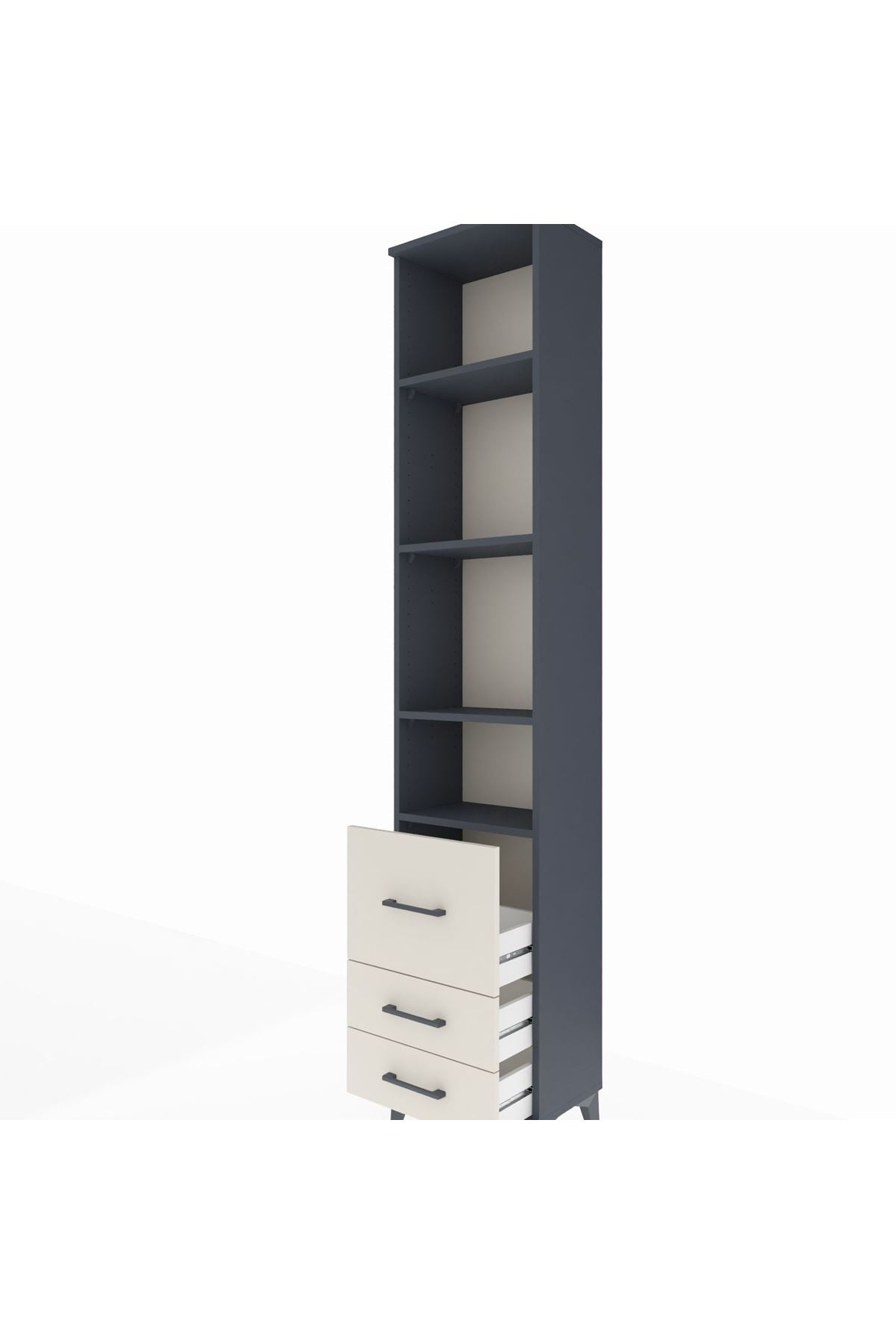 Arges Dolap 4 Raflı 3 Çekmeceli 44x30x221 - S28M039V4A