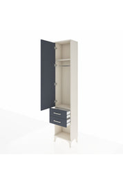 Arges Dolap 2 Raflı 2 Çekmeceli Tek Askılı 44x30x221 - S28M040V2A