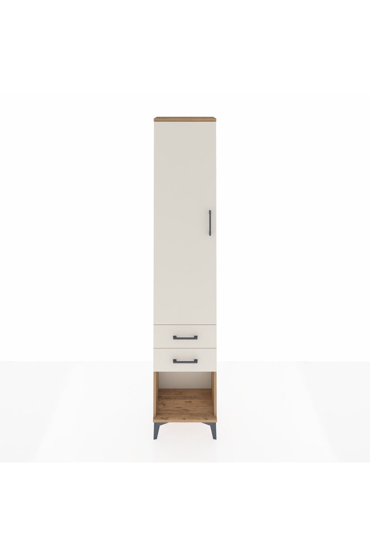 Arges Dolap 2 Raflı 2 Çekmeceli Tek Askılı 44x30x221 - S28M040V7A