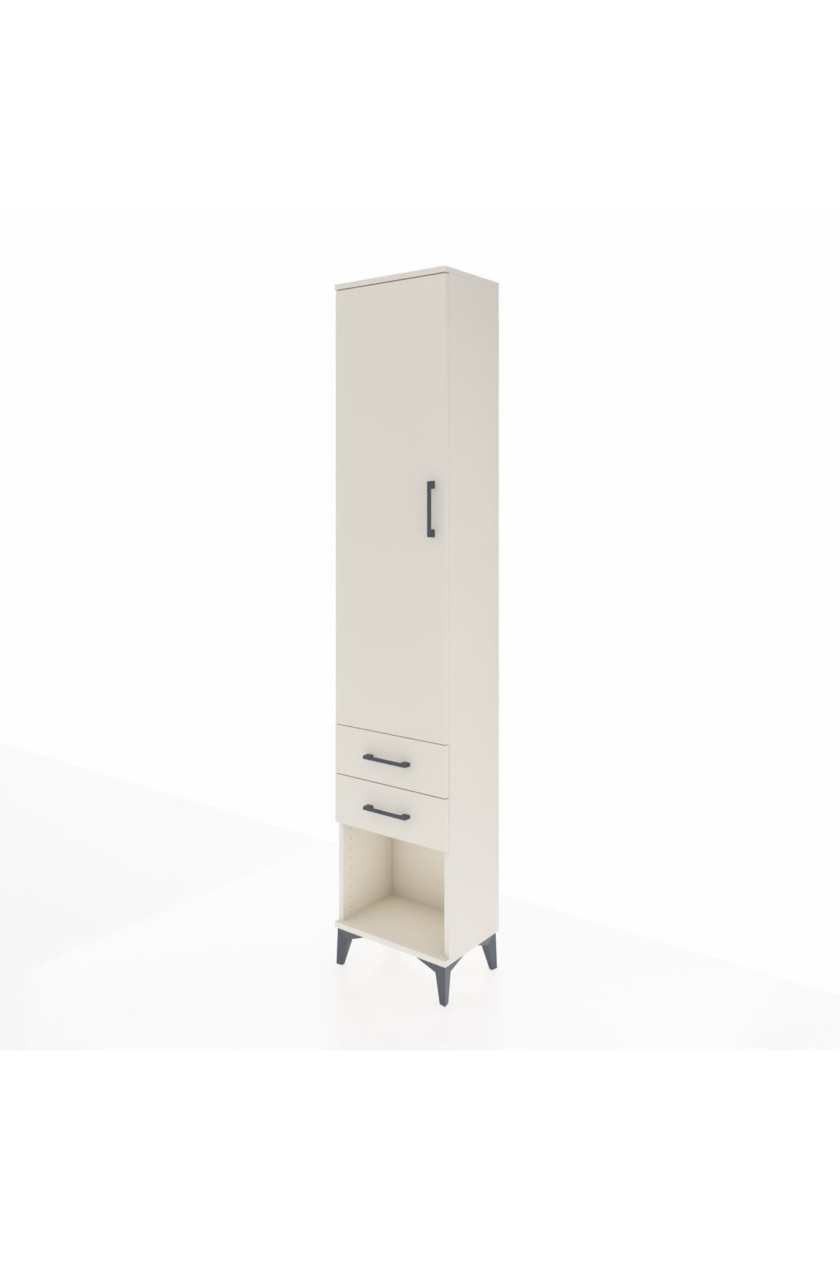 Arges Dolap 4 Raflı 2 Çekmeceli Tek Kapaklı 44x30x221 - S28M041V1A