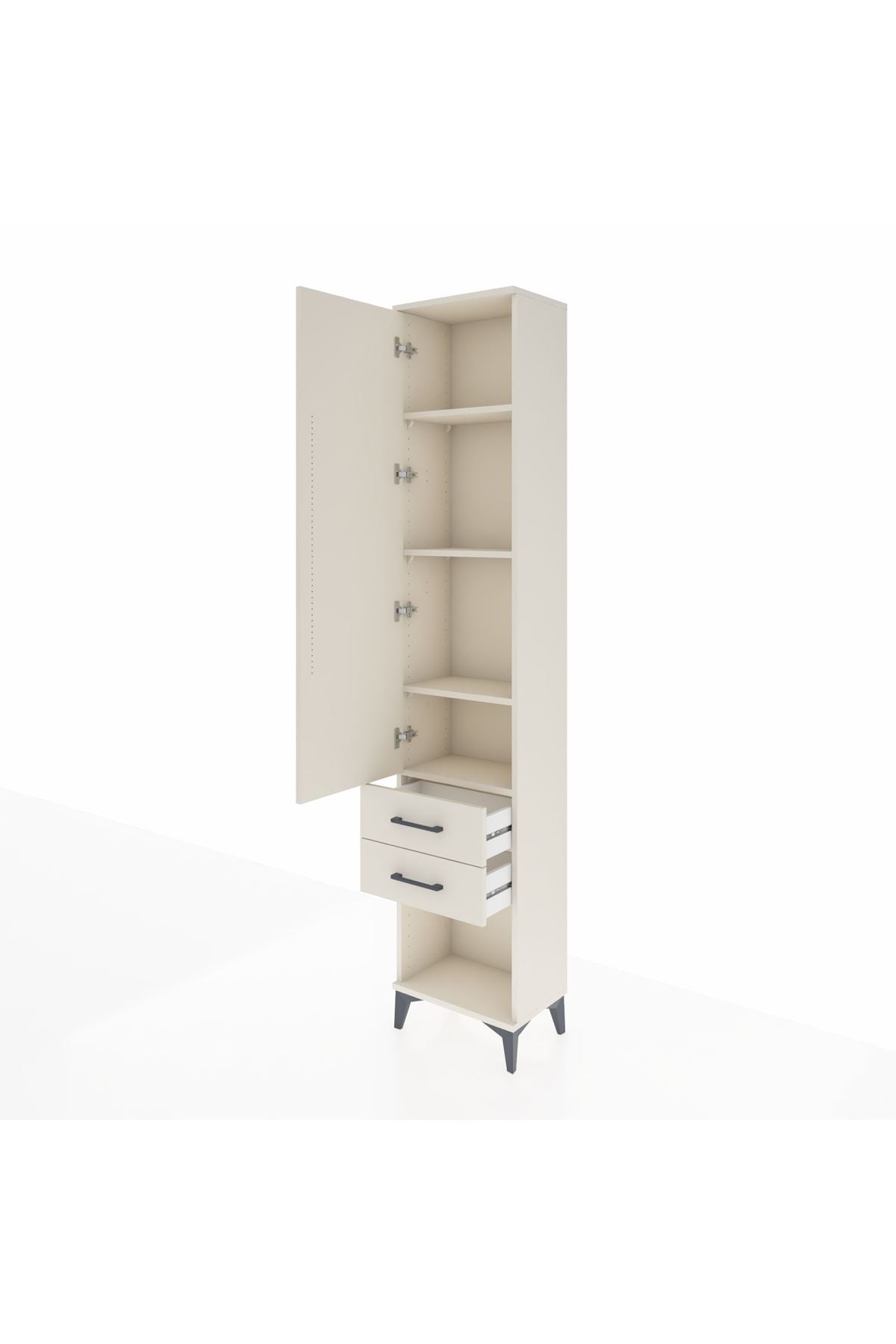 Arges Dolap 4 Raflı 2 Çekmeceli Tek Kapaklı 44x30x221 - S28M041V1A