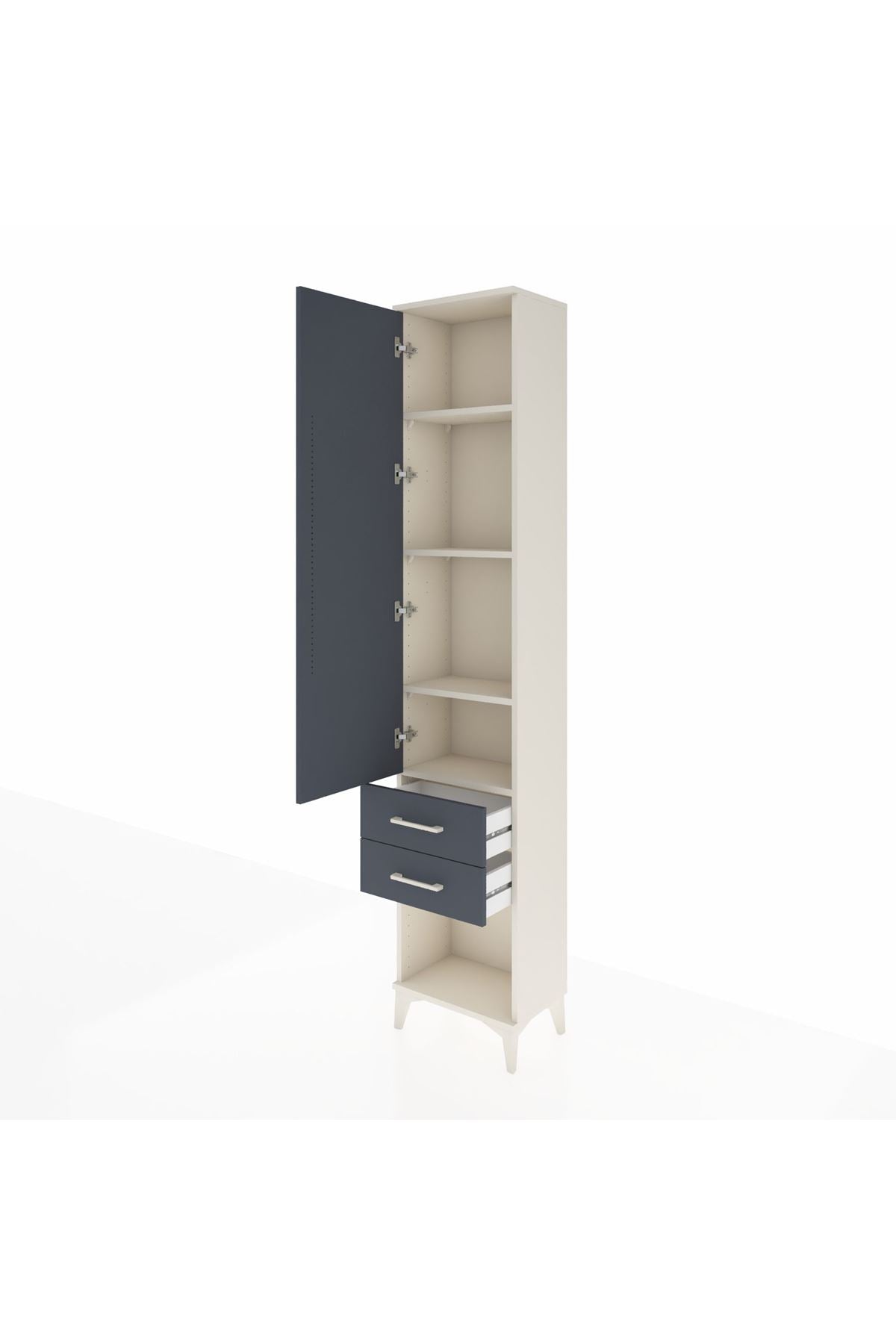 Arges Dolap 4 Raflı 2 Çekmeceli Tek Kapaklı 44x30x221 - S28M041V2A