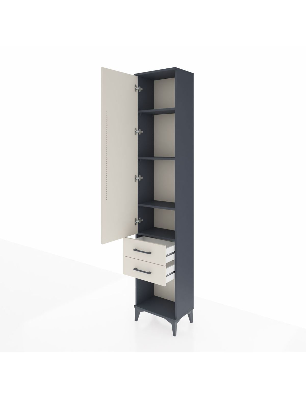 Arges Dolap 4 Raflı 2 Çekmeceli Tek Kapaklı 44x30x221 - S28M041V4A