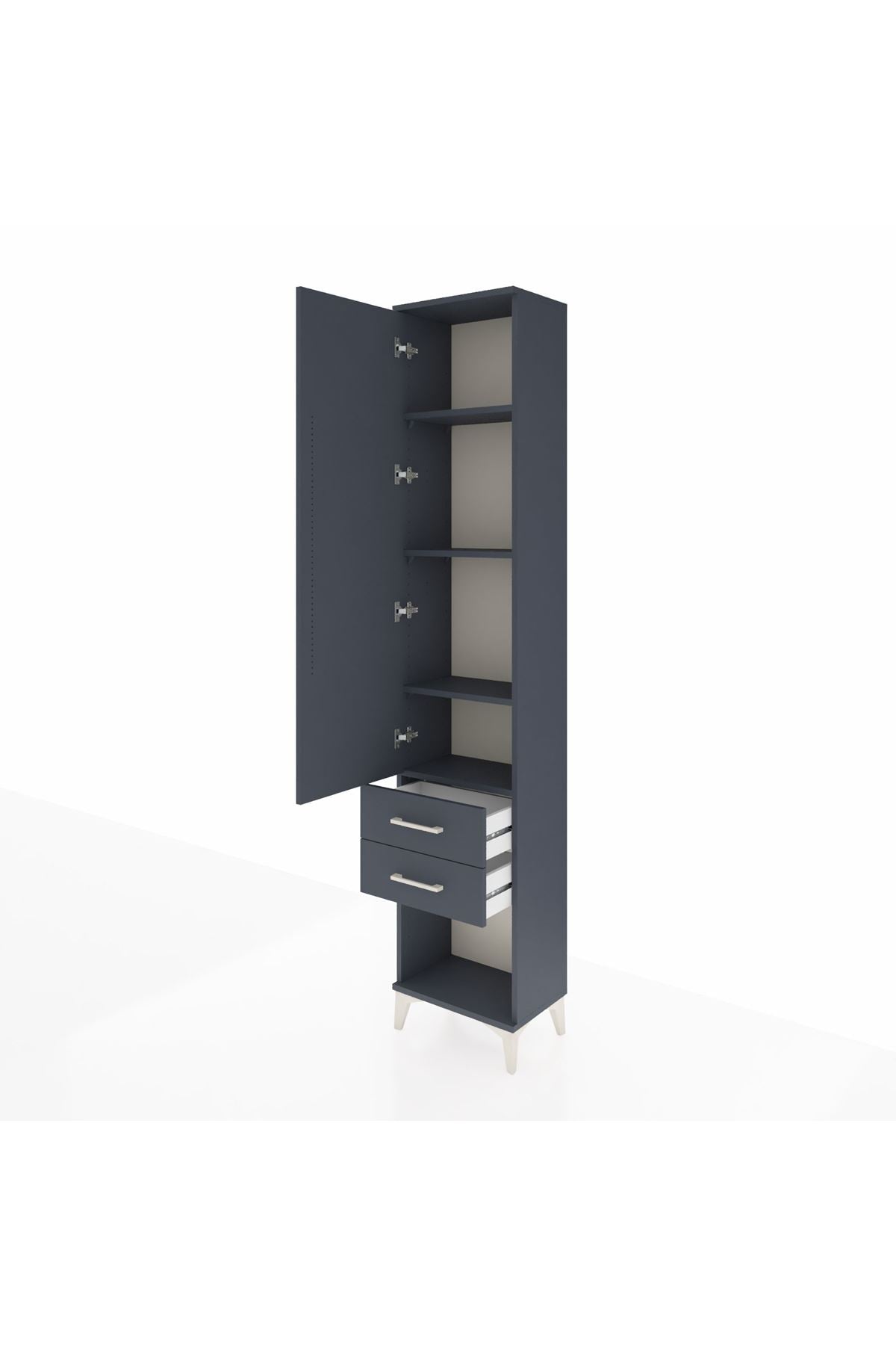 Arges Dolap 4 Raflı 2 Çekmeceli Tek Kapaklı 44x30x221 - S28M041V5A
