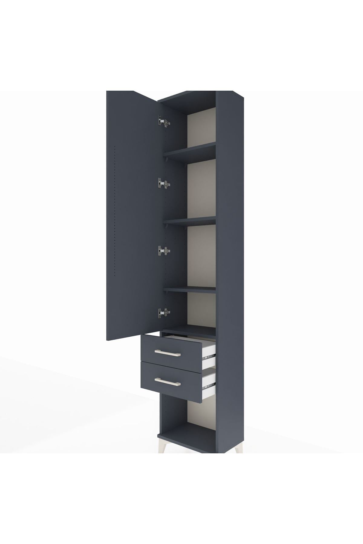 Arges Dolap 4 Raflı 2 Çekmeceli Tek Kapaklı 44x30x221 - S28M041V5A