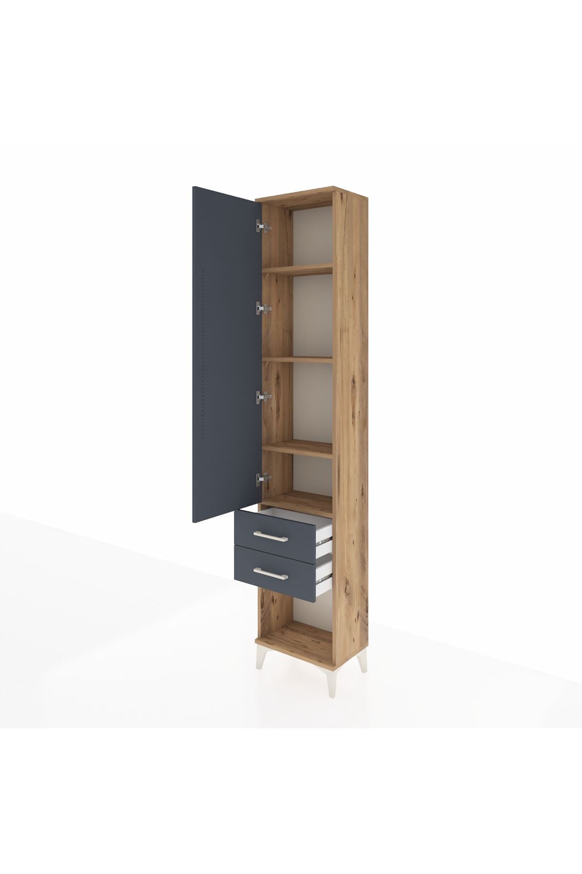 Arges Dolap 4 Raflı 2 Çekmeceli Tek Kapaklı 44x30x221 - S28M041V8A