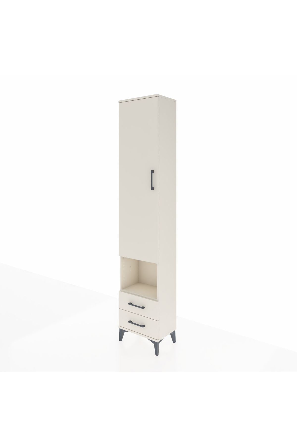 Arges Dolap 3 Raflı 2 Çekmeceli Tek Askılı 44x30x221 - S28M043V1A