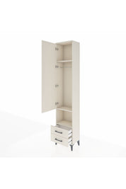 Arges Dolap 3 Raflı 2 Çekmeceli Tek Askılı 44x30x221 - S28M043V1A