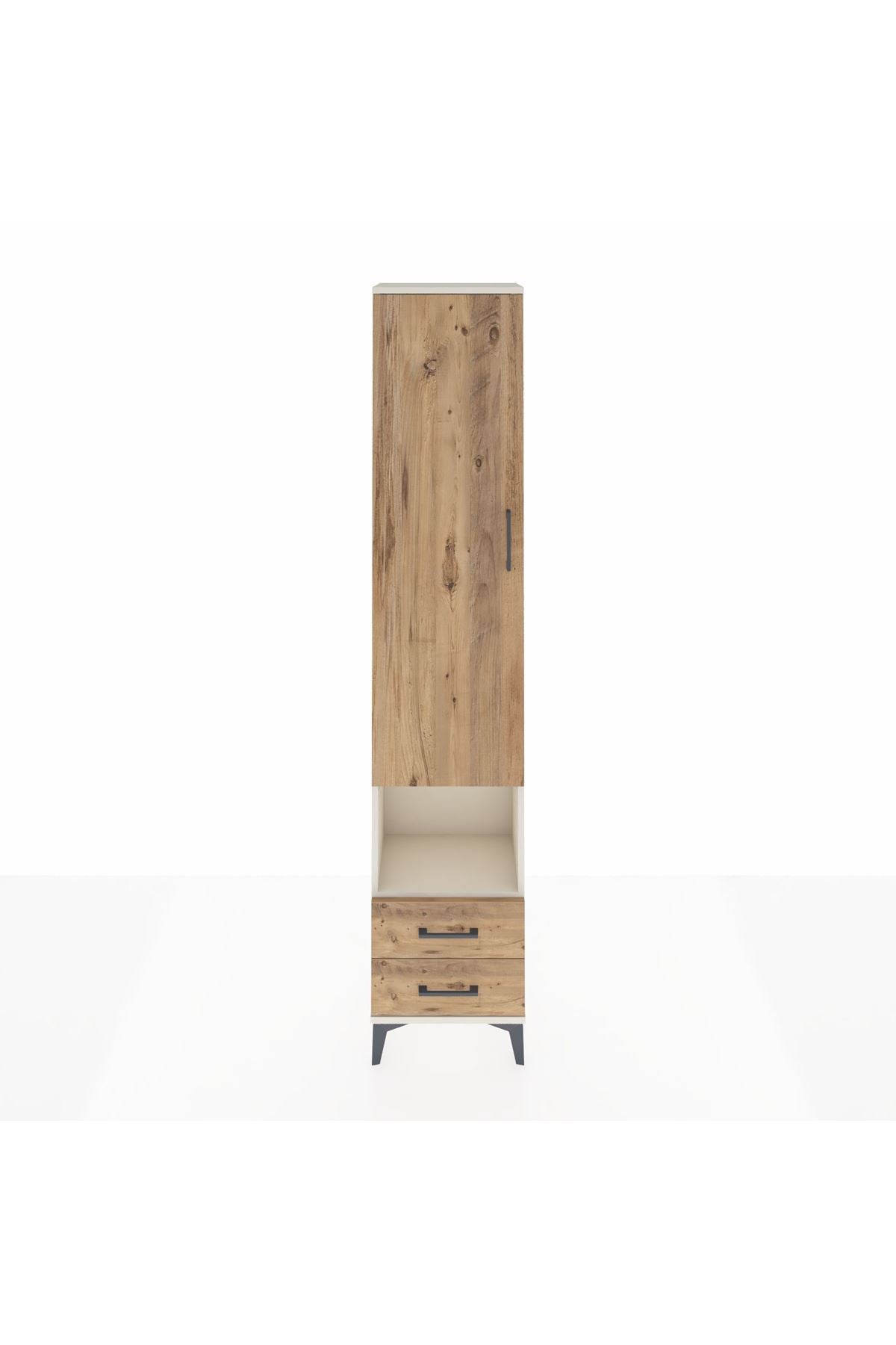 Arges Dolap 3 Raflı 2 Çekmeceli Tek Askılı 44x30x221 - S28M043V3A