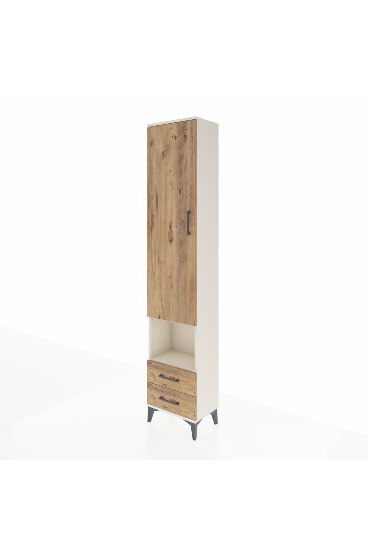 Arges Dolap 3 Raflı 2 Çekmeceli Tek Askılı 44x30x221 - S28M043V3A