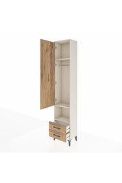 Arges Dolap 3 Raflı 2 Çekmeceli Tek Askılı 44x30x221 - S28M043V3A
