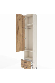 Arges Dolap 3 Raflı 2 Çekmeceli Tek Askılı 44x30x221 - S28M043V3A