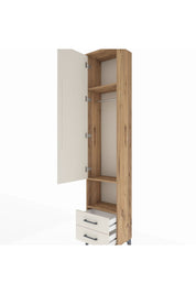 Arges Dolap 3 Raflı 2 Çekmeceli Tek Askılı 44x30x221 - S28M043V7A
